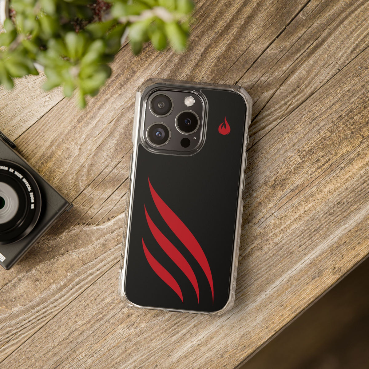 Flaming Edge - Magnetic Clear Impact iPhone Cases