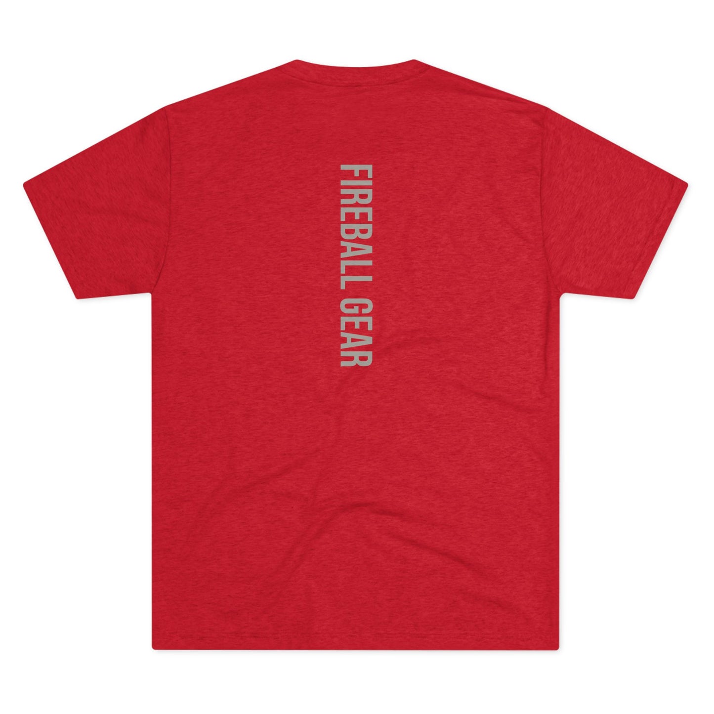 Fireball Gear - Flame &amp; Gear - Gris y blanco - Camiseta unisex de mezcla triple
