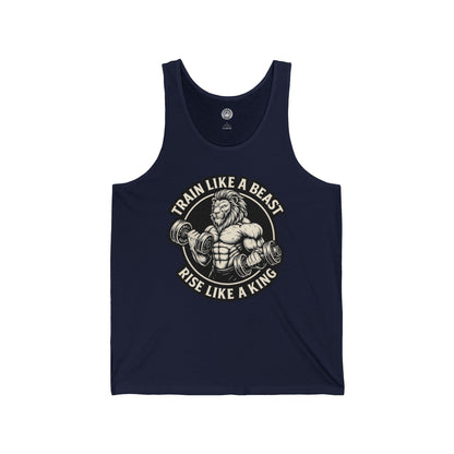 Beast Mode Serie – Trainiere wie ein Biest, erhebe dich wie ein König – Unisex Jersey Tank Top