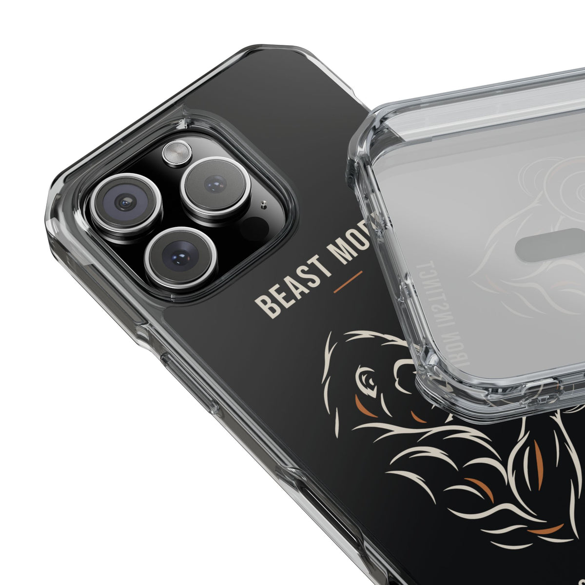 Beast Mode - Iron Instinct - Black - Magnetic Clear Impact iPhone Case
