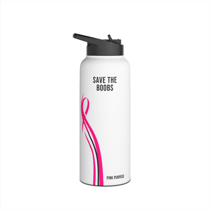 Pink Purpose - White - Stainless Steel Water Bottle