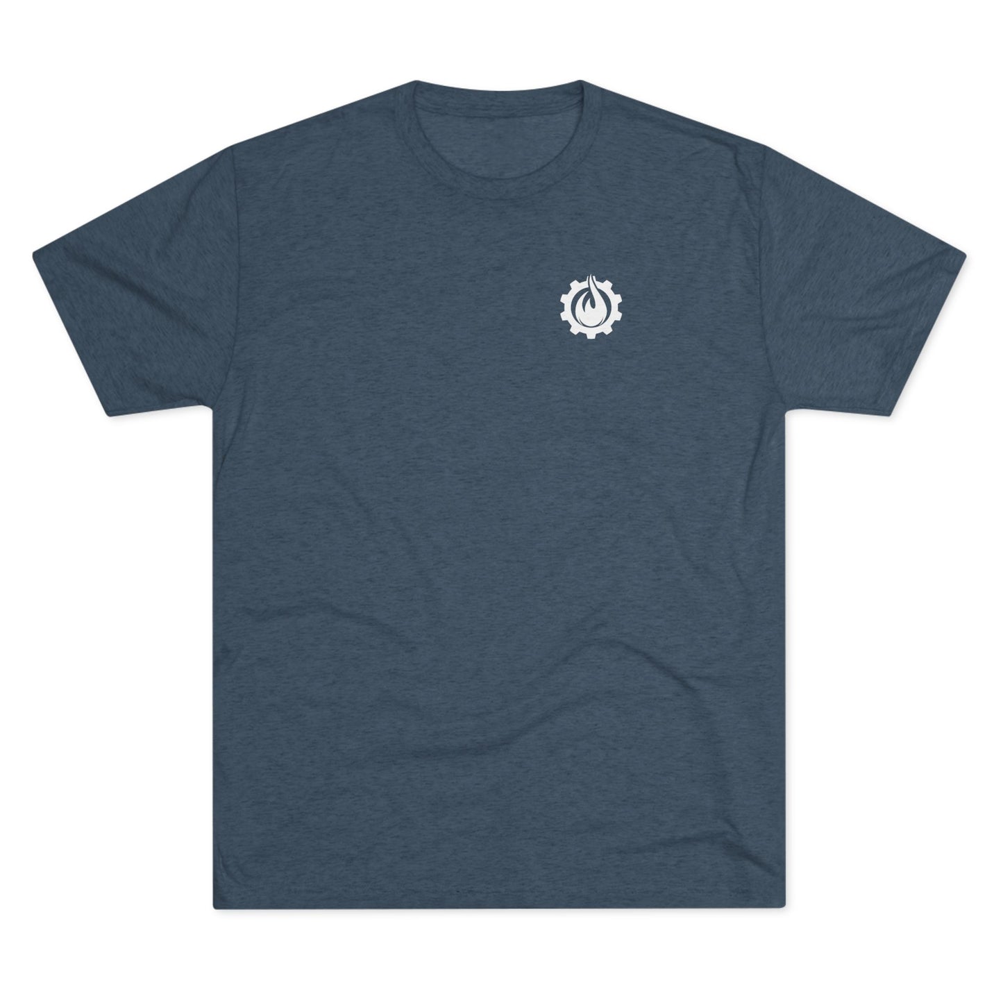 Fireball Gear - Flame &amp; Gear - Camiseta unisex de mezcla triple blanca